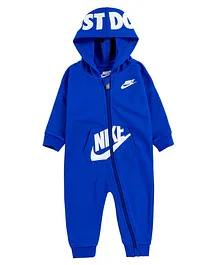 Nike Hooded Full Sleeves Nike Print Romper - Blue