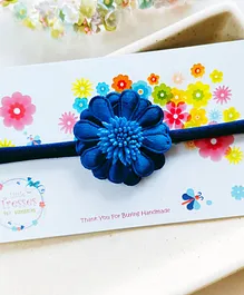 Little Tresses Small Flower With Polens Soft Streachable Headband - Dark Blue