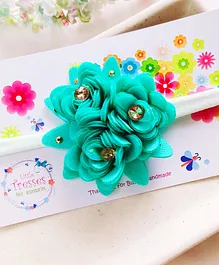 Little Tresses Bunch Of Flowers Soft Stretchable Headband - Green