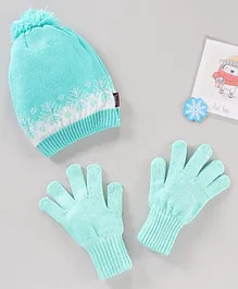 Model Woollen Caps & Gloves Sets - Blue