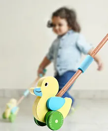 Intellibaby Wooden Push Along Duck Level 10 - Multicolor