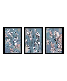 WENS Framed White Flower Wall Art Painting Pack of 3  - Multicolor