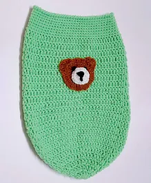 Knits & Knots Bear Knit Detailing Sleeping Bag - Light Green
