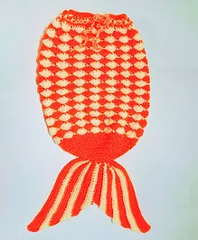 Knits & Knots Mermaid Design Sleeping Bag - Orange