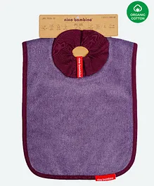 Nino Bambino 100% Organic Cotton Large Infant Bib With Bottle Drip  - Purple