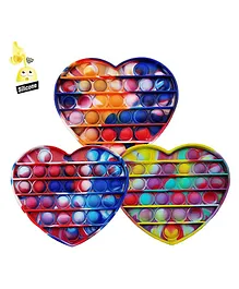 VGRASSP Heart Shape Pop Bubble Stress Relieving Silicone Pop It Fidget Toy (Colour May Vary)