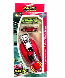 COMERCIO Rapid Launcher Die Cast Metal Stunt Cars Set of 4 (Colour May Vary)
