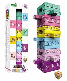 COMERCIO Unicorn Theme Wooden Stacking Toy Multicolor - 54 Pieces