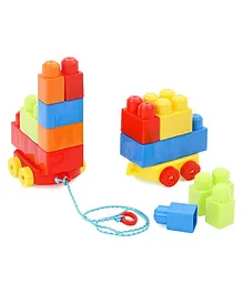 Applefun Pull Along Toy Building Blocks Set Multicolor - 18 Pieces 