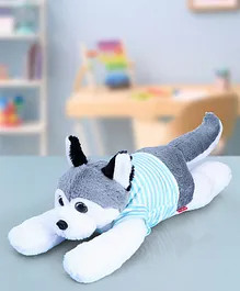 Babyhug Sleeping Husky Dog Soft Toy Multicolor - Length 55 cm