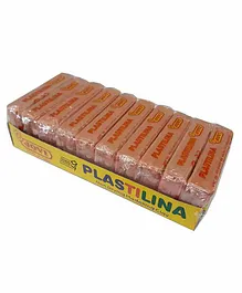 JOVI Plastilina Non Drying Modelling Clay Pack Of 10 Bars - Flesh