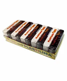 JOVI Plastilina Non Drying Modelling Clay Pack Of 10 Bars Black White - 50 gm each