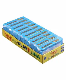 JOVI Plastilina Non Drying Modelling Clay Pack Of 10 Bars Light Blue - 50 gm each