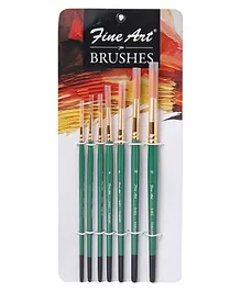 Fine Art Painting Round Shape Brushes Set of 7 - Size: 0,2,4,6,8,10,12