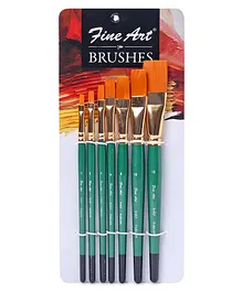 Fine Art High Quality Painting Flat Shape Brushes Set of 7 - Sizes - 1,2,4,6,8,10,12