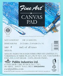 Pidilite Fine Art Canvas Pad of 10 Sheets - White 