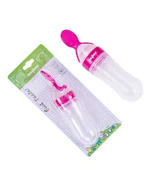 Baybee Infant Silicone Squeeze Bottle with Spoon - Pink