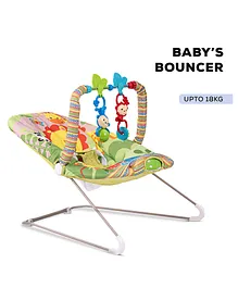 Baybee TodPod Bouncer cum Rocker with Music & Soothing Vibrations with Safety Belt - Green