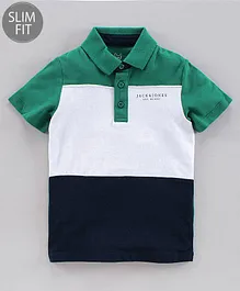 Jack & Jones Junior Half Sleeves T-Shirt Block Print - Green