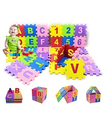 Sarvda Interlocking Alphabet & Numbers Puzzle Mat Multicolour - 36 Pieces