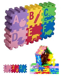 Sarvda Interlocking Alphabet & Numbers Puzzle Mat Multicolour - 36 Pieces