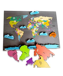 Doxbox World Continents And Oceans Activity Puzzle Multicolour - 12 Pieces