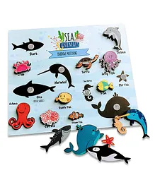 Doxbox Sea Animals Shadow Matching Activity Multicolour- 17 Pieces