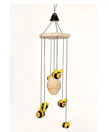 Fairkraft Creations Bee Hive Wooden Wind Chime - Multicolour