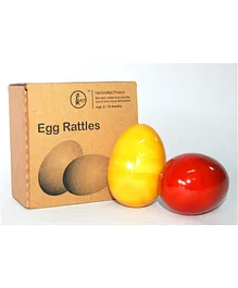 Fairkraft Creations Wooden Egg Rattles Pack of 2 - Yellow Red
