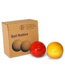 Fairkraft Creations Wooden Ball Rattles Pack of 2 - Yellow Red
