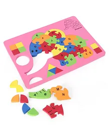 Toes2Nose EVA Foam Elephant Jigsaw Puzzle Pink - 37 Pieces