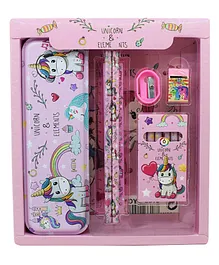 Asera Unicorn Theme Stationery Gift Pack of 1 - Pink
