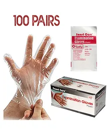 Smart Care Free Size Polythene Medical Gloves - 100 Pairs