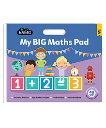 Junior Explorers My Big Maths Pad with Carry Handle & Rewarded Stickers - English