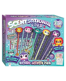Hinkler Scentsational Pals Scented Pencils with 3D Toppers & Colouring Book - Multicolour