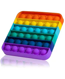 OPINA Square Shape Pop Bubble Stress Relieving Silicone Pop It Fidget Toy - Multicolor
