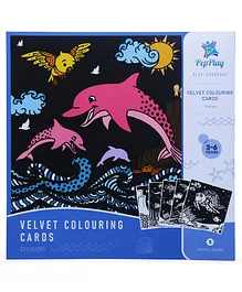 PepPlay Velvet Coloring Cards Ocean Theme - Multicolor
