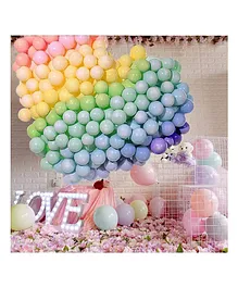 Zyozi Pastel Rainbow Balloons with Glue Dot Multicolour - Pack of 102