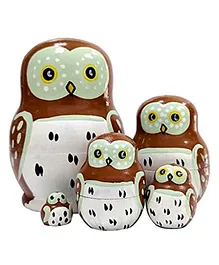 C&C Nesting Owl Pack of 5 - Brown 