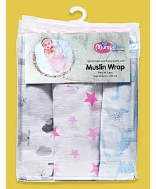 Mums Wean Muslin Wraps Pack of 3 - Multicolor
