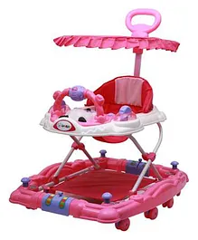 Maanit Musical 3-in-1 Activity Canopy Walker With Parent Rod M-302 - (Pink)