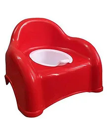 Maanit Baby Potty Seat With Sofa Designing & Removable Lid - Red