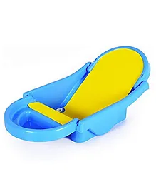 Maanit Foldable Plastic Bath Tub With Anti Slip Base - Blue & Yellow 