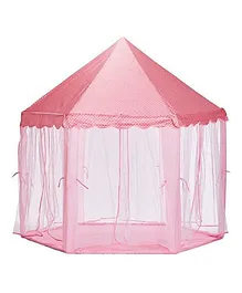 Maanit Hexagon Castle Play Tent With Mosquito Net Design - Red