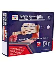 Play Play Wooden DIY Pingpong Storm Gun Construction Set - Brown