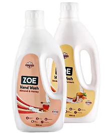 Zoe Sandalwood And Turmeric & Almond And Honey Hand Wash - 2000 ml - Pack Of 2
