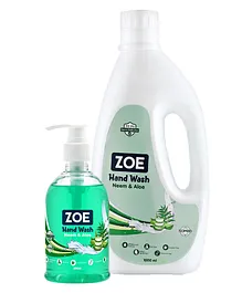 Zoe Neem And Aloe Hand Wash  - 1300 ml - Pack Of 2