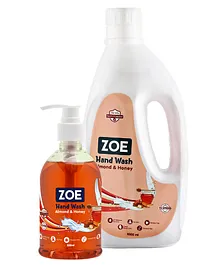 Zoe Almond And Honey Hand Wash - 1300 ml - Pack Of 2