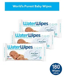 WaterWipes Baby Wipes - 60 Pieces (Pack of 3)