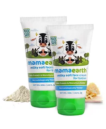mamaearth Milky Soft Baby Face Cream With Muru Muru Butter - 60 ml  ( Pack of 2 )